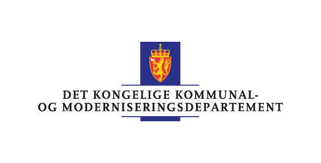 vektorisert logo Kommunal- og moderniseringsdepartementet